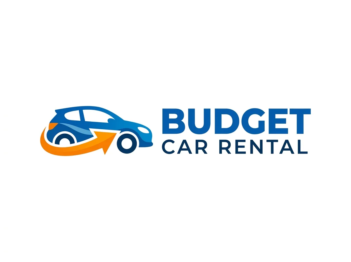 Budget car rental logo, white background