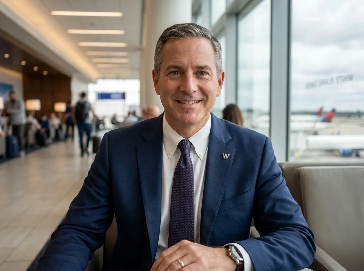Portrait of Michael T., business traveler from White Plains, professional headshot, middle-aged man